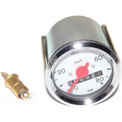 Tachometer mit Beleuchtung - weißes Ziffernblatt - ø 48 mm - S50 - 80 km/h-Ausführung