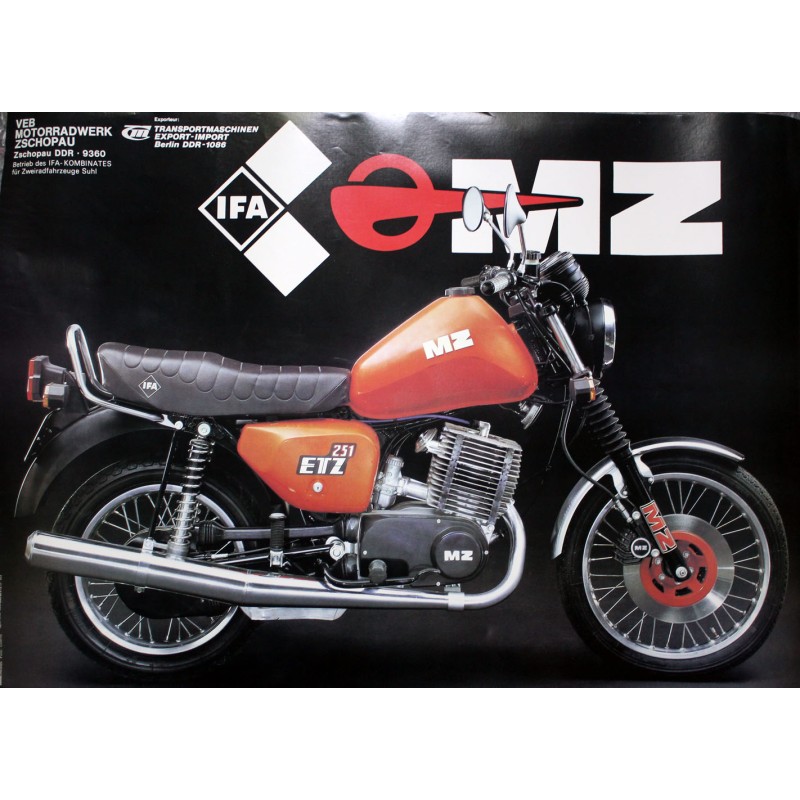 Plakat VEB Motorradwerk Zschkopau MZ ETZ 251, 57 x 81cm