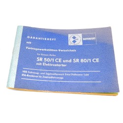 Garantieheft Simson SR50/1 CE, SR80/1 CE
